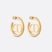 Dior 30 Montaigne Hoop Earrings Metal Gold