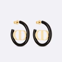 Dior 30 Montaigne Earrings Metal and Lacquer Gold/Black