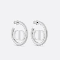 Dior 30 Montaigne Hoop Earrings Metal Silver