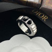 Dior 30 Montaigne Ring Metal with Faceted Crystals Silver