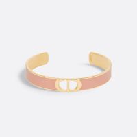 Dior 30 Montaigne Thin Bangle Metal with Lacquer Gold/Pink