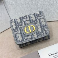 Dior 30 Montaigne Wallet Oblique Motif Canvas White
