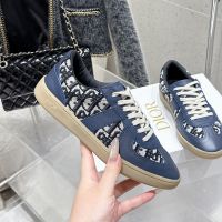 Dior B01 Matchpoint Sneakers Unisex Smooth Calfskin and Jacquard Canvas Blue/Grey