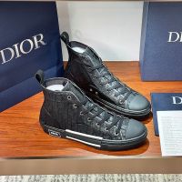 Dior B23 High-Top Sneakers Unisex Oblique Jacquard Black