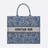 Dior Book Tote Brocart Motif Canvas Blue