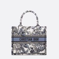 Dior Book Tote In Chardons Motif Canvas Blue