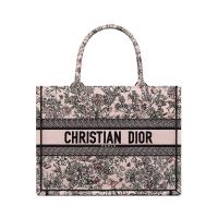 Dior Book Tote In Flowers Calendar Embroidery Pink
