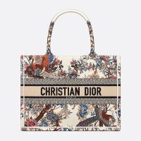 Dior Book Tote In Jardin d'Hiver Motif Canvas White