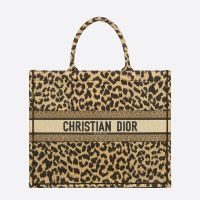 Dior Book Tote In Mizza Motif Canvas Beige
