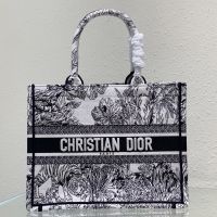 Dior Book Tote Toile In De Jouy Voyage Motif Canvas White