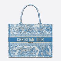 Dior Book Tote In Toile De Jouy Motif Canvas Light Blue