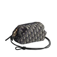 Dior Bow Pouch in Oblique Jacquard Blue