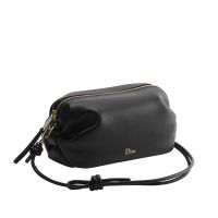 Dior Bow Pouch in Supple Lambskin Black