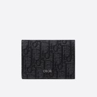 Dior Business Card Holder Oblique Motif Canvas Black