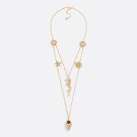 Dior Cabinet de Curiosites Necklace Metal with Resin Pearl and Multi Marine Charms Gold