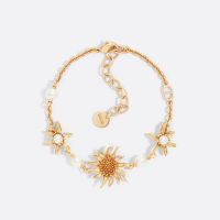 Dior Chardons Bracelet Metal with Resin Pearls and CD Signature Gold