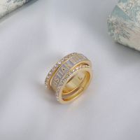 Dior Code Ring Set Metal with Crystals and Lacquer Gold/White