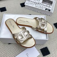 Dior D-Club Slides Women CD Signature Calfskin Gold