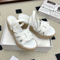 Dior D-Club Wedge Sandals Women CD Signature Calfskin White