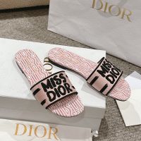 Dior Dway Slides Women Cotton and Miss Dior Allover Motif Pink