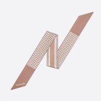 Dior Mitzah Twill 30 Montaigne Houndstooth Motif Silk Cherry