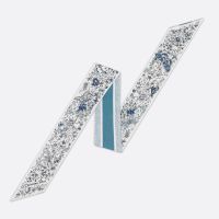 Dior Mitzah Twill In Butterfly Around the World Motif Silk Blue