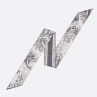 Dior Mitzah Twill In Toile de Jouy Sauvage Motif Silk Grey