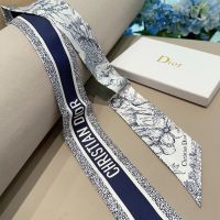 Dior Mitzah Twill In Toile de Jouy Voyage Motif Silk Blue