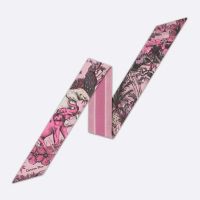 Dior Mitzah Twill In Toile de Jouy Voyage Motif Silk Pink