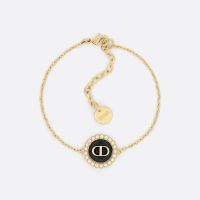 Dior Petit CD Baroque Bracelet Metal with Resin Pearls and Glass Gold/Black