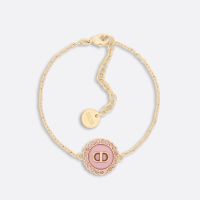 Dior Petit CD Baroque Bracelet Metal with Resin Pearls and Glass Gold/Pink