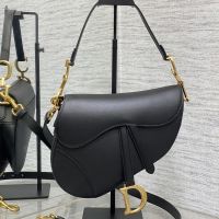 Dior Saddle Bag In with Strap In Smooth Calfskin Black
