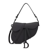 Dior Saddle Bag with Strap In Ultramatte Calfskin Black
