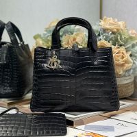 Dior Toujours Bag In Crocodile Leather Black