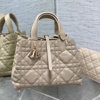 Dior Toujours Bag In Macrocannage Calfskin Beige