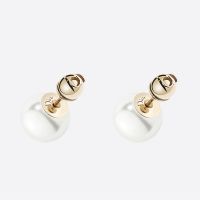 Dior Tribales Earrings CD Signatured Metal with Resin Pearls Gold