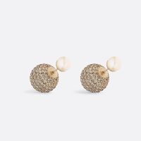 Dior Tribales Earrings Metal with Resin Pearls and Diamond-crystal Balls Gold