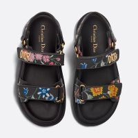DiorAct Sandals Women Petites Fleurs Technical Fabric Black