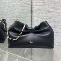 Small Dior Bow Bag In Lambskin Black