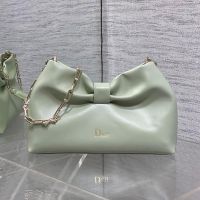 Small Dior Bow Bag In Lambskin Mint Green