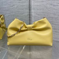 Small Dior Bow Bag In Lambskin Yellow