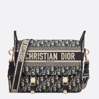Medium Diorcamp Bag In Oblique Jacquard Blue