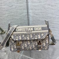 Small Diorcamp Bag In Oblique Jacquard Grey