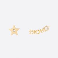 Dior Tribales Star Earrings Metal And White Crystals Gold
