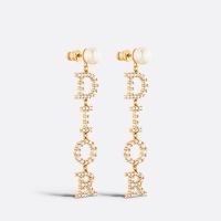 Diorevolution Earrings Metal with Resin Pearls and DIOR Signature Embellished Crystals Gold