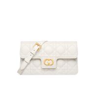 Mini Dior Jolie Bag In Cannage Lambskin White