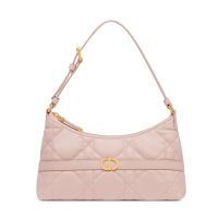 Mini Dior Miss Caro Hobo Bag In Macrocannage Lambskin Cherry