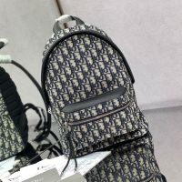 Small Dior Rider Backpack In Oblique Jacquard Blue