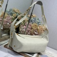 Medium Dior D-Journey Bag In Flat Macrocannage Calfskin White