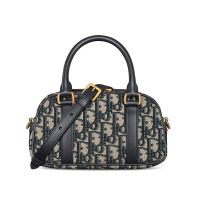 Nano Dior D-Vibe East-West Bag In Oblique Jacquard Blue